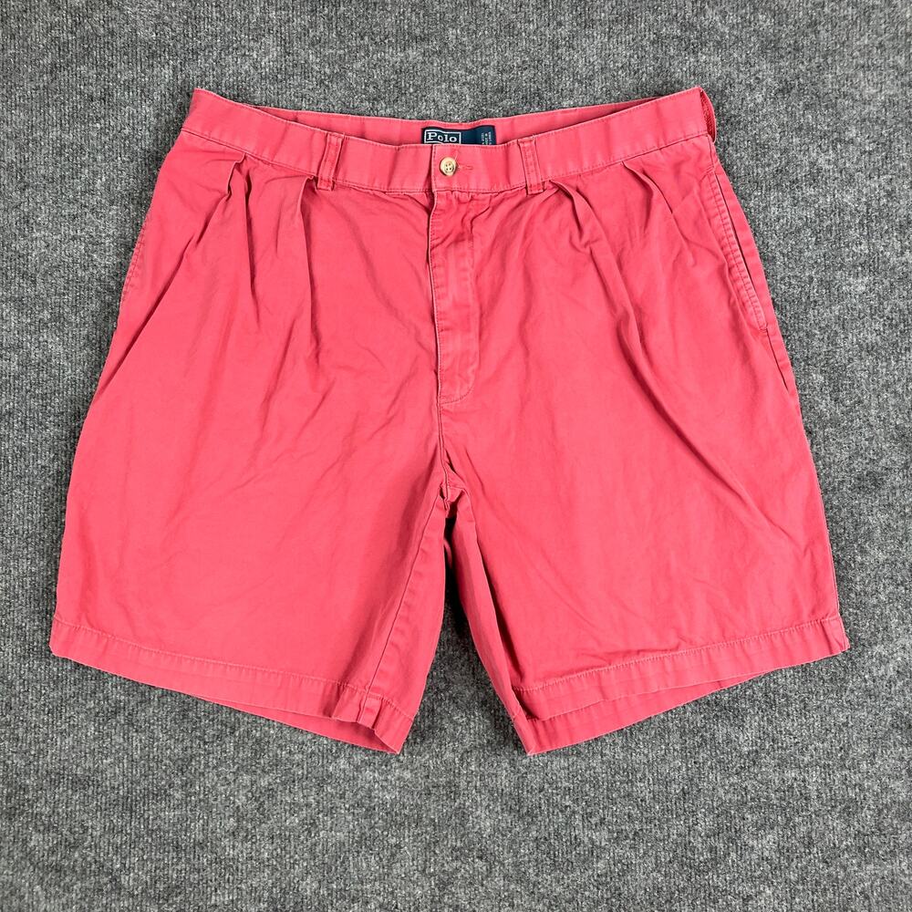 Polo Ralph Lauren Shorts Mens Size 36CoralPinkPleatedTylerClassicFitCasualSummer